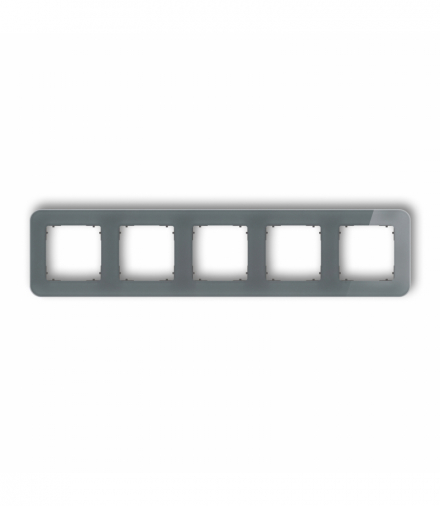 ICON Ramka uniwersalna pięciokrotna zaokrąglona - efekt szkła (ramka: grafitowa, spód: grafitowy mat) grafitowy Karlik 28-28-IRSZ-5