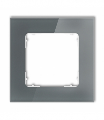 ICON Ramka uniwersalna pojedyncza kwadratowa - efekt szkła (ramka: grafitowa, spód: biały) grafitowy Karlik 28-0-IRSK-1