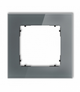 ICON Ramka uniwersalna pojedyncza kwadratowa - efekt szkła (ramka: grafitowa, spód: czarny) grafitowy Karlik 28-12-IRSK-1