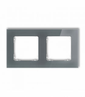 ICON Ramka uniwersalna podwójna kwadratowa - efekt szkła (ramka: grafitowa, spód: biały) grafitowy Karlik 28-0-IRSK-2