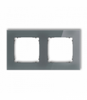 ICON Ramka uniwersalna podwójna kwadratowa - efekt szkła (ramka: grafitowa, spód: grafitowy mat) grafitowy Karlik 28-28-IRSK-2