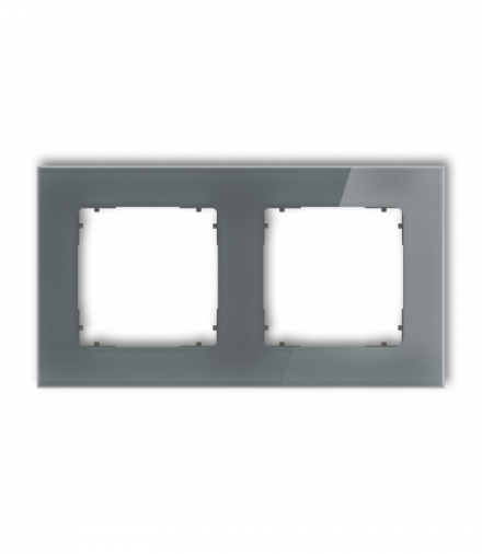 ICON Ramka uniwersalna podwójna kwadratowa - efekt szkła (ramka: grafitowa, spód: grafitowy mat) grafitowy Karlik 28-28-IRSK-2