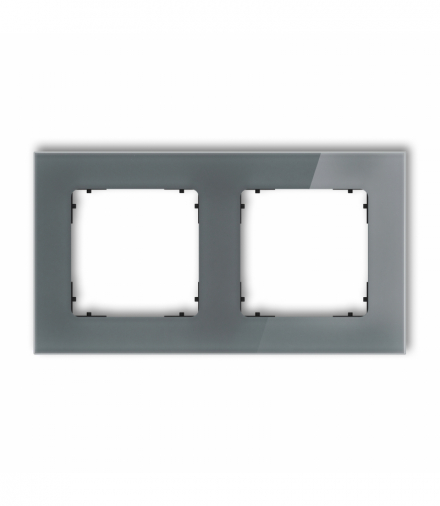 ICON Ramka uniwersalna podwójna kwadratowa - efekt szkła (ramka: grafitowa, spód: czarny) grafitowy Karlik 28-12-IRSK-2