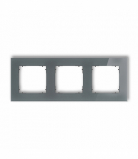 ICON Ramka uniwersalna potrójna kwadratowa - efekt szkła (ramka: grafitowa, spód: grafitowy mat) grafitowy Karlik 28-28-IRSK-3