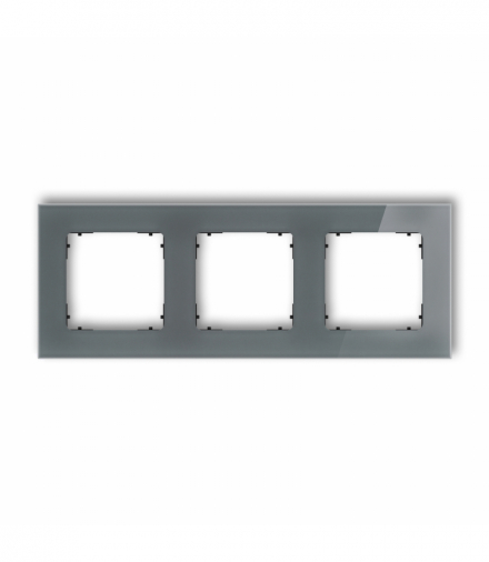 ICON Ramka uniwersalna potrójna kwadratowa - efekt szkła (ramka: grafitowa, spód: czarny) grafitowy Karlik 28-12-IRSK-3