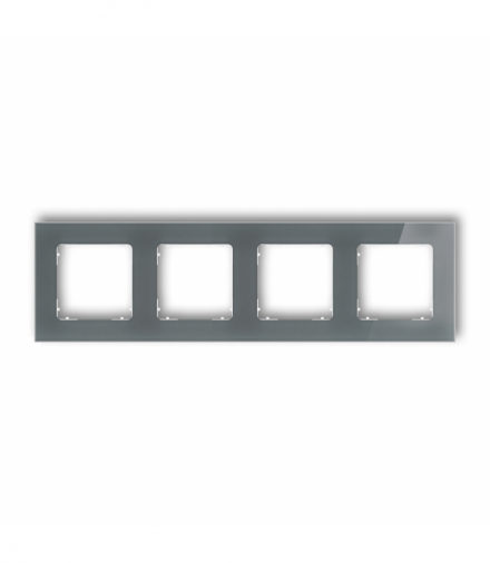 ICON Ramka uniwersalna poczwórna kwadratowa - efekt szkła (ramka: grafitowa, spód: biały) grafitowy Karlik 28-0-IRSK-4