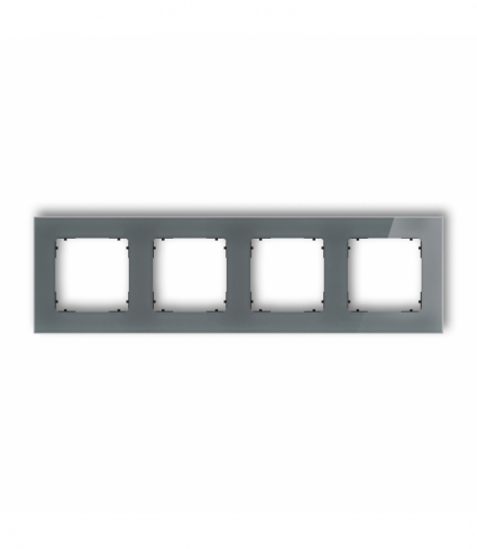 ICON Ramka uniwersalna poczwórna kwadratowa - efekt szkła (ramka: grafitowa, spód: czarny) grafitowy Karlik 28-12-IRSK-4