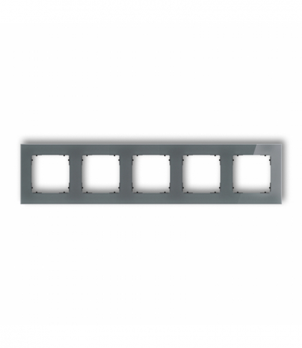 ICON Ramka uniwersalna pięciokrotna kwadratowa - efekt szkła (ramka: grafitowa, spód: czarny) grafitowy Karlik 28-12-IRSK-5