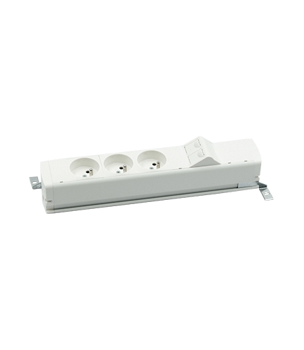 Listwa zasilająca standardowa zest 3x250V typ E + plakietka 2xRJ45 zaciski śrubowe biały Simon480 48130E300K00000-33