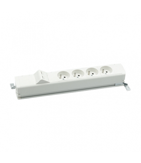 Listwa zasilająca standardowa zest 4x250V typ E + plakietka 2xRJ45 zaciski śrubowe aluminium biały Simon480 48130E400K00000-30