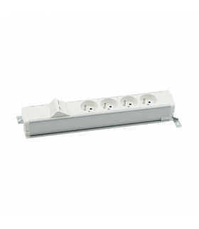 Listwa zasilająca standardowa zest 4x250V typ E + plakietka 2xRJ45 zaciski śrubowe biały Simon480 48130E400K00000-33