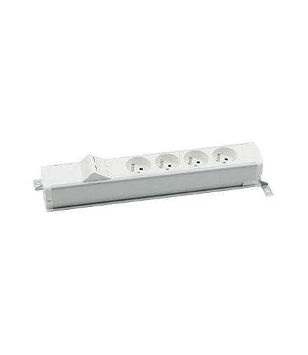 Listwa zasilająca standardowa zest 4x250V typ E + plakietka 2xRJ45 zaciski śrubowe biały Simon480 48130E400K00000-33