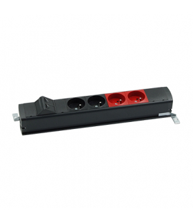 Listwa zasilająca standardowa zest 2x250V typ E+2x250V UPS+ plakietka 2xRJ45 zaciski śrubowe czarny Simon480 48130E220K00000-44