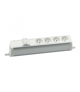 Listwa zasilająca powiększona zest 4x250V typ E + plakietka 2xRJ45 zaciski śrubowe aluminium biały Simon480 48230E400K00000-30