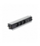 Mediaport Indesk 3x250V typ E + ładowarka USB A-C+ plakietka 2xRJ45 szybkozłącza aluminium czarny Simon480 48510E30BK00000-40