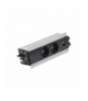 Mediaport Indesk 2x250V typ E + ładowarka USB A-C kabel aluminium czarny Simon480 48530E20B000000-40