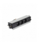 Mediaport Indesk 3x250V typ E+ plakietka 2xRJ45 kabel aluminium czarny Simon480 48530E300K00000-40