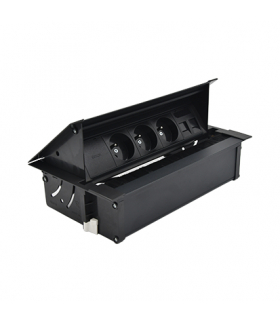 Mediaport Cover 3x250V typ E + gniazdo 2xRJ45 czarny Simon480 48710E300K00000-44
