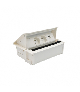 Mediaport Cover 2x250V typ E + ładowarka USB A-C biały Simon480 48730E20B000000-33