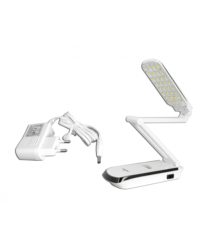 Lampka biurkowa 32-LED TS-56 z akum.2000mAh składana czarna LXTS56