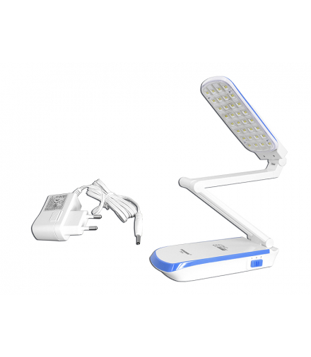 Lampka biurkowa 32-LED TS-56 z akum.2000mAh składana niebieska LXTS56N