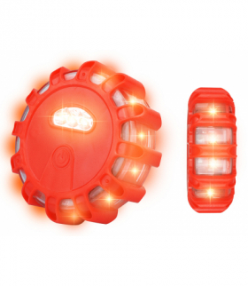 Lampa ostrzegawcza 12+3 LED, flara, na baterie. LXLL2