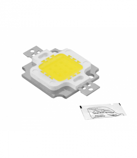 DIODA LED COB 10W 12V, światło ciepłe białe + pasta silver. LXLED10C12