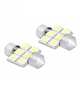 Żarówka LED 31mm, 6x5050, 12V, barwa światła biała zimna LTC SA34