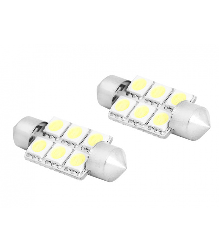 Żarówka LED 36mm, 6x5050, 12V, barwa światła biała zimna LTC SA35