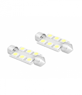 Żarówka LED 41mm, 6x5050, 12V, barwa światła biała zimna LTC SA37