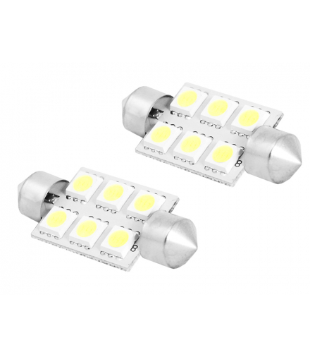 Żarówka LED 39mm, 6x5050, 12V, barwa światła biała zimna LTC SA36
