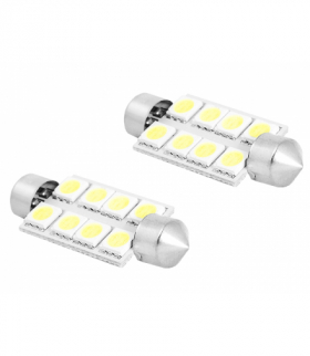 Żarówka LED 42mm, 8x5050, 12V, barwa światła biała zimna LTC SA38