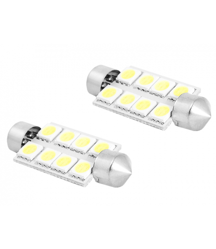 Żarówka LED 42mm, 8x5050, 12V, barwa światła biała zimna LTC SA38