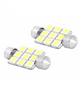 Żarówka LED 39mm, 9x5050, 12V, barwa światła biała zimna LTC SA40