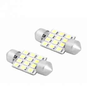 Żarówka LED 36mm, 12x2835, 12V, barwa światła biała zimna LTC SA42