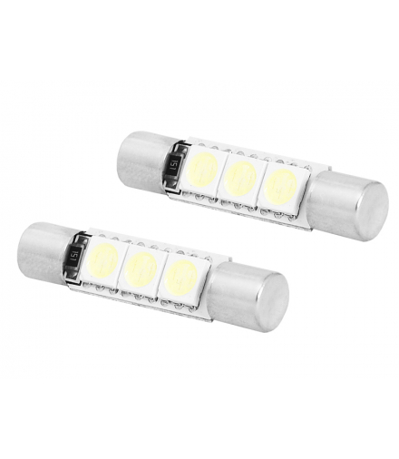 Żarówka LED 31mm, 3x5050, 12V, barwa światła biała zimna LTC SA44
