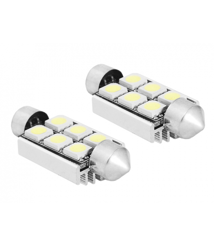 Żarówka LED CANBUS 39mm, 6x5050, 12V, barwa światła biała zimna LTC SA55