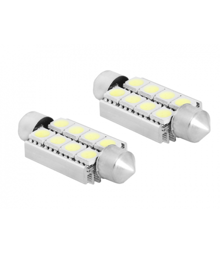 Żarówka LED CANBUS 39mm, 8x5050, 12V, barwa światła biała zimna LTC SA56