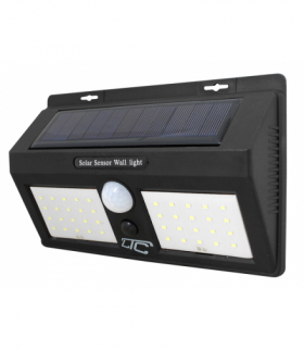 Lampa solarna LED 8 W, 74 x SMD, 2400 lm, Li-Ion, czujnik PIR, ABS LTC LL77
