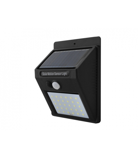 Lampa solarna ścienna LED SMD 6W + czujnik ruchu, czarna. LXLS01