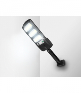 Lampa solarna 3 x LED COB 24 W, 1800 lm, czujnik ruchu i zmierzchu, akumulator 1800 mAh, pilot LTC LL117