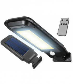 Lampa solarna 30 W COB, 2000 lm, sensor ruchu i zmierzchu, akumulator 2400 mAh + pilot LTC LL118