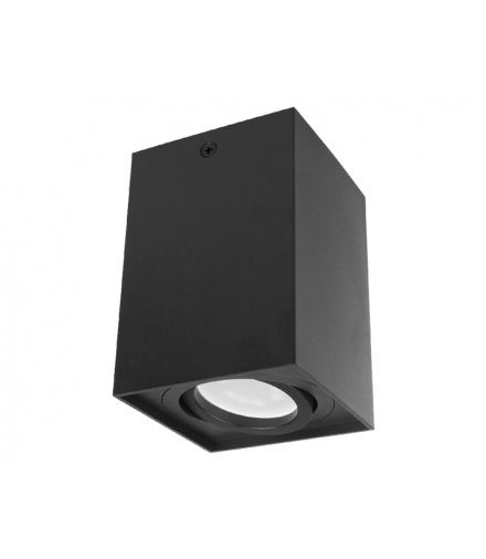 Punktowa oprawa natynkowa halogenowa GU10 MCE426 B, kolor czarny, 80 x 80 x 115 mm, kwadratowa, aluminiowa. MCE426B