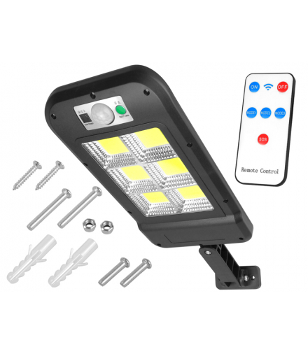 Lampa solarna 6xCOB 6000K z czujnikiem ruchu,zmierzchu i pilotem. LX8013/6