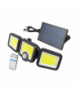 Lampa solarna 3x COB regulowana,panel słoneczny z kablem 4m,pilot LXLL1185