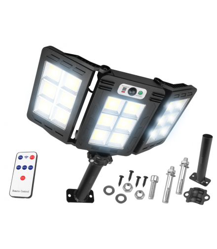 Lampa solarna W786-6 18xCOB,czujnk ruchu i zmierzchu, pilot, regulowana LXW7866