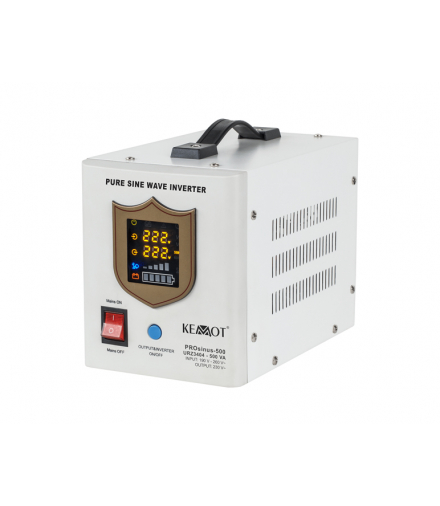Awaryjne Żródło Zasilania UPS Kemot PROSINUS-300 przetwornica z czystym przebiegiem i funkcją ładowania 12V 230V 500VA/300W,biała LX3404