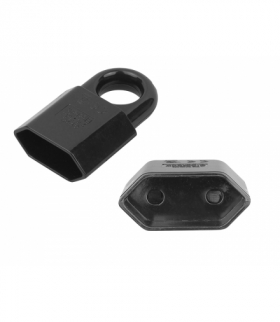 Gniazdo płaskie z uchwytem GP2C czarne LXG3016