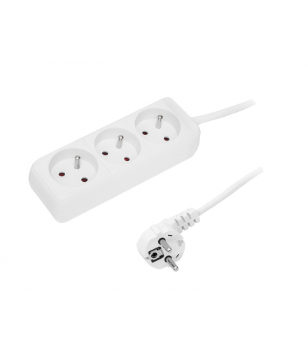 Przedłużacz sieciowy 3 gniazda 1.5m z uziemieniem, LXPR370/1.5