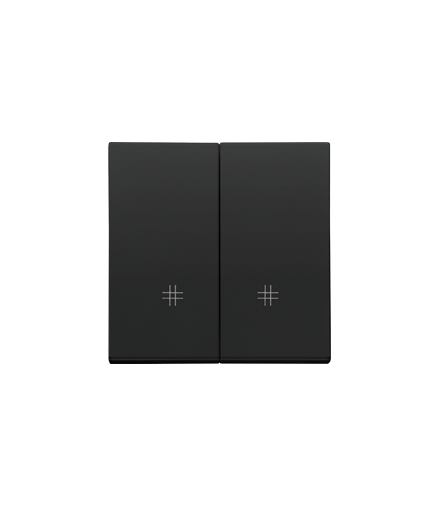 Klawisz podwójny z piktogramami krzyżowymi do SW72M, SW62WM Czarny mat Simon55 TKW7/2/149